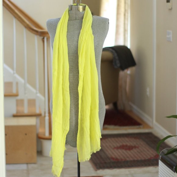 J. CREW Solid Yellow Cotton Wrap or Scarf - Picture 2 of 6